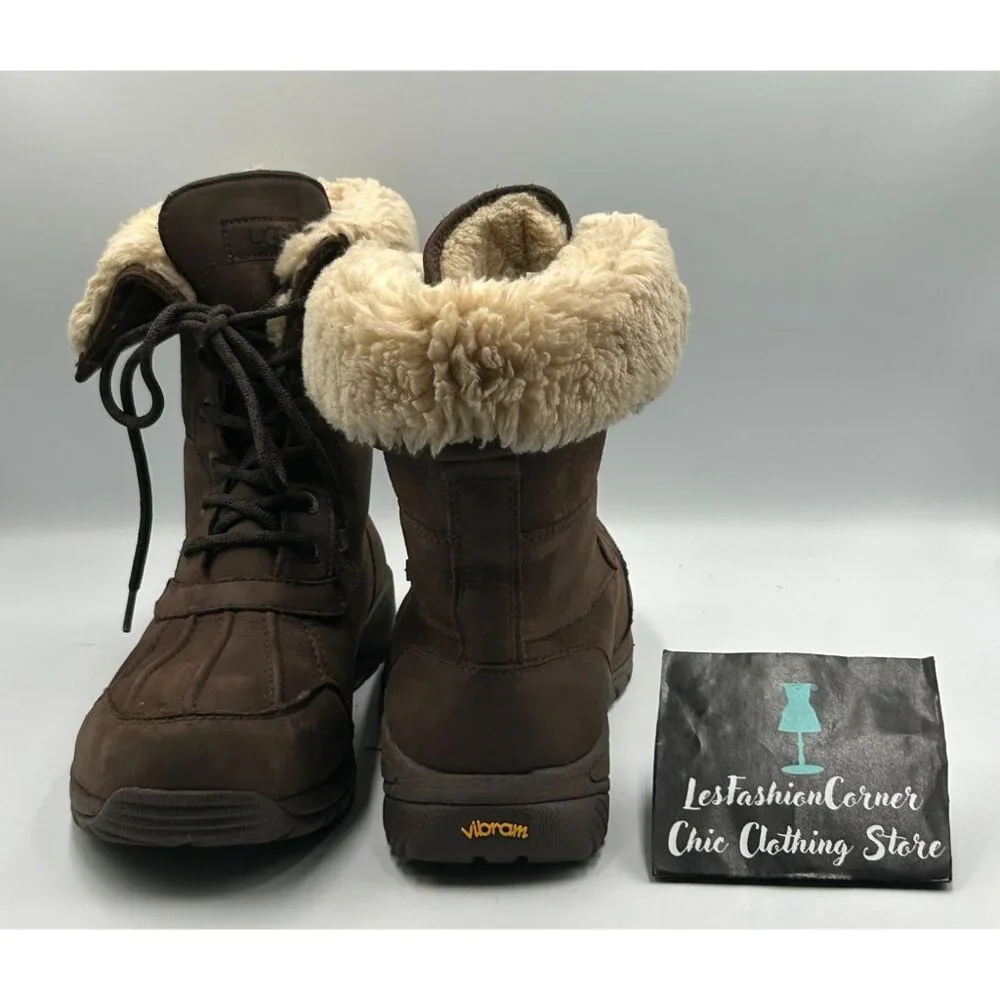 UGG Men's Brown Leather Adirondack lll Distressed Sheepskin Boots Size 10.5 3198 - Picture 7 of 16